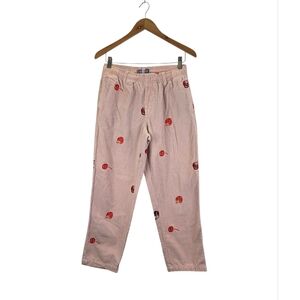 Urban Outfitters Women's Embroidered Corduroy Beach Pants Fruit Print Size Xs